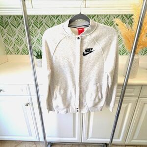 Gray Nike Varsity Snap Jacket Bomber Small